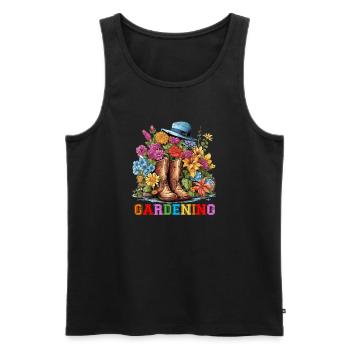 Un délice pour les amoureux du jardin - Débardeur bio Premium Homme - noir - Devant - Michal (187cm)
