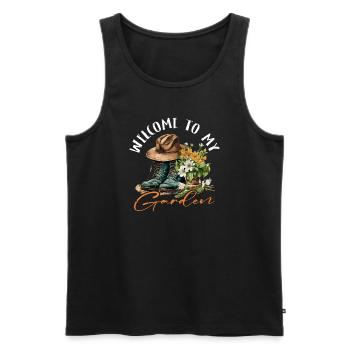 Un délice pour les amoureux du jardin - Débardeur bio Premium Homme - noir - Devant - Michal (187cm)
