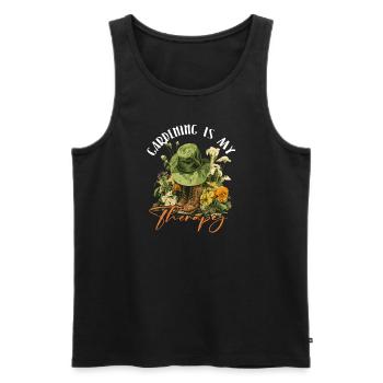 Un délice pour les amoureux du jardin - Débardeur bio Premium Homme - noir - Devant - Michal (187cm)