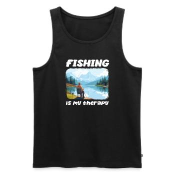 Angeln Freizeit Besinnliche Stille Naturerlebnis - Männer Premium Bio Tank Top - Schwarz - Vorne - Michal (187cm)