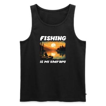 Angeln Freizeit Besinnliche Stille Naturerlebnis - Männer Premium Bio Tank Top - Schwarz - Vorne - Michal (187cm)