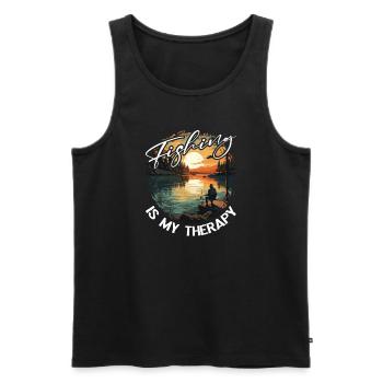 Angeln Freizeit Besinnliche Stille Naturerlebnis - Männer Premium Bio Tank Top - Schwarz - Vorne - Michal (187cm)