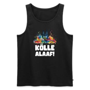 Köln Kölle Karneval Gebützt Kölle Alaaf Jeck Party - Männer Premium Bio Tank Top - Schwarz - Vorne - Michal (187cm)