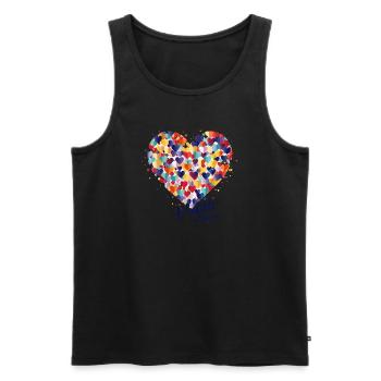 Carnaval de Cologne Alaaf Jeck Party Confettis Coeur - Débardeur bio Premium Homme - noir - Devant - Michal (187cm)