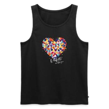 Cologne Carnival Alaaf Jeck Party Confetti Heart - Men's Premium Organic Tank Top - black - Front - Michal (187cm)
