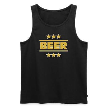 Bière, Bière, Boisson alcoolisée - Débardeur bio Premium Homme - noir - Devant - AI Model Male 178 light (178cm)