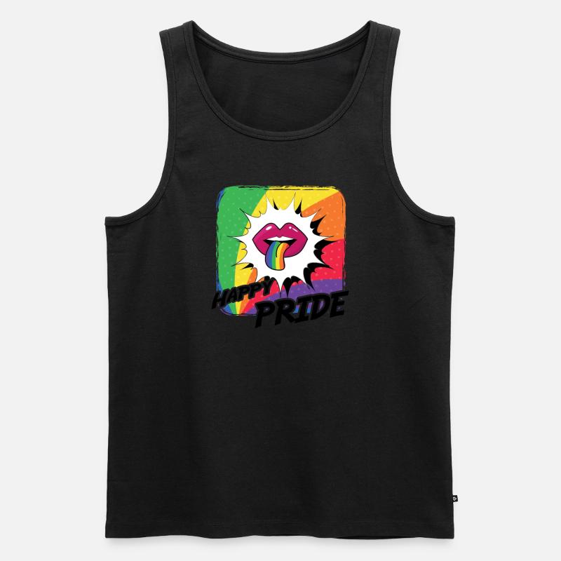 Rainbow Connection Embrace, Happy Pride - Männer Premium Bio Tank Top - Schwarz