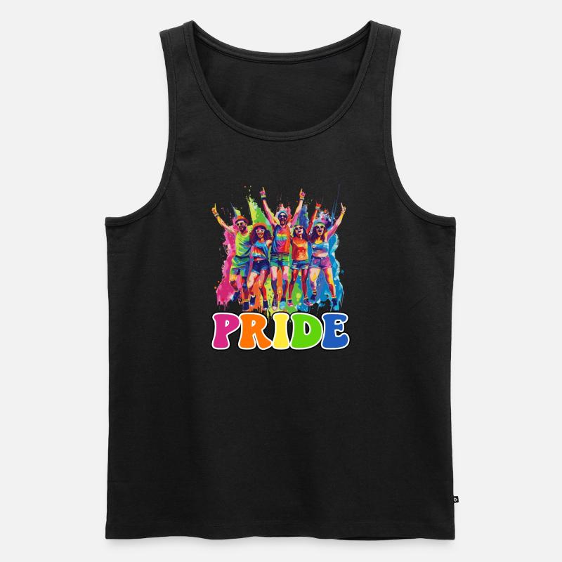 Rainbow Connection Embrace, Happy Pride - Männer Premium Bio Tank Top - Schwarz