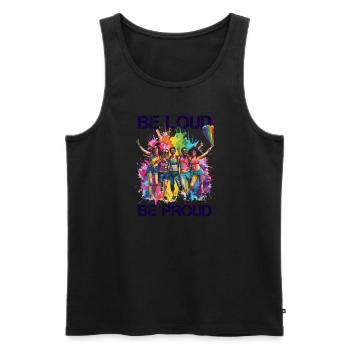 Rainbow Connection Embrace, Happy Pride - Männer Premium Bio Tank Top - Schwarz - Vorne - AI Model Male 178 light (178cm)