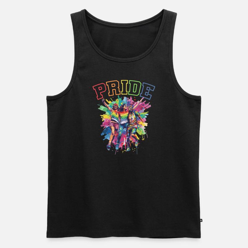 Rainbow Connection Embrace, Happy Pride - Männer Premium Bio Tank Top - Schwarz
