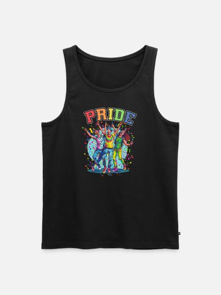 Rainbow Connection Étreinte, Joyeuse Fierté - Débardeur bio Premium Homme - noir
