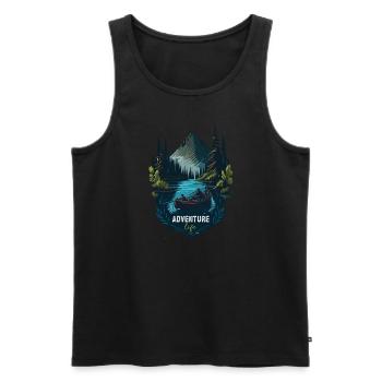 Jäger Bergsteiger Wanderer Abenteuer - Männer Premium Bio Tank Top - Schwarz - Vorne - Michal (187cm)