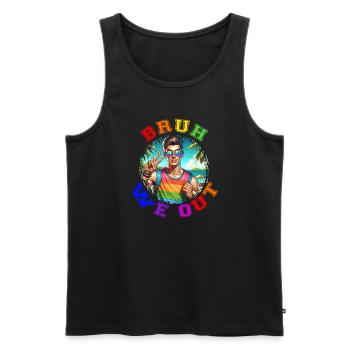 Pride Gay CSD Love LGBTQ Colors of the Rainbow - Men's Premium Organic Tank Top - black - Front - Michal (187cm)