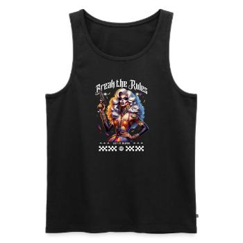 LGBTQ+ Pride: Break The Rules - Men's Premium Organic Tank Top - black - Front - Michal (187cm)