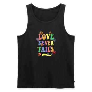 Love is Love, Gay Pride, LGBTQ+ - Men's Premium Organic Tank Top - black - Front - Michal (187cm)