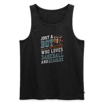 Juste un garçon qui aime le baseball et les beagles - Débardeur bio Premium Homme - noir - Devant - Michal (187cm)
