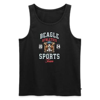 Baseball 2024 Beagle Sport - Einzigartiger Beagle - Männer Premium Bio Tank Top - Schwarz - Vorne - Michal (187cm)