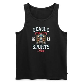 Baseball 2024 Beagle Sport - Einzigartiger Beagle - Männer Premium Bio Tank Top - Schwarz - Vorne - Michal (187cm)