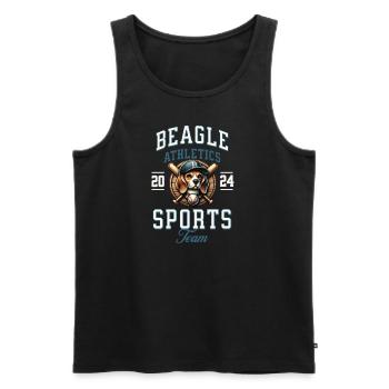 Baseball 2024 Beagle Sport - Einzigartiger Beagle - Männer Premium Bio Tank Top - Schwarz - Vorne - Michal (187cm)