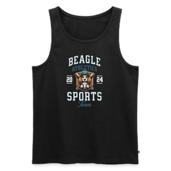 Baseball 2024 Beagle Sport - Einzigartiger Beagle - Männer Premium Bio Tank Top - Schwarz - Vorne - Michal (187cm)