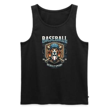 Baseball 2024 Beagle Sport - Einzigartiger Beagle - Männer Premium Bio Tank Top - Schwarz - Vorne - Michal (187cm)