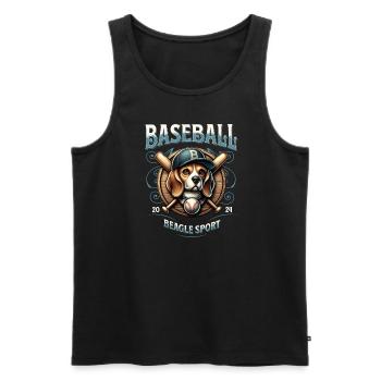 Baseball 2024 Beagle Sport - Einzigartiger Beagle - Männer Premium Bio Tank Top - Schwarz - Vorne - Michal (187cm)