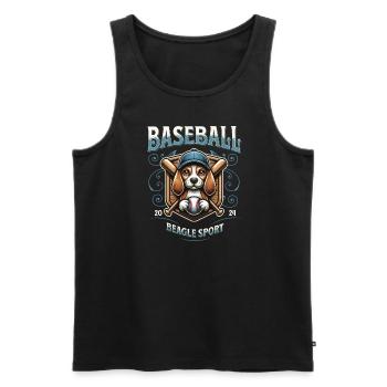 Baseball 2024 Beagle Sport - Einzigartiger Beagle - Männer Premium Bio Tank Top - Schwarz - Vorne - Michal (187cm)