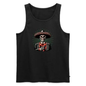 Dia de los Muertos Coloré - Débardeur bio Premium Homme - noir - Devant - AI Model Male 178 light (178cm)