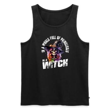 In einer Welt voller Prinzessinnen sei eine Hexe - Männer Premium Bio Tank Top - Schwarz - Vorne - Michal (187cm)