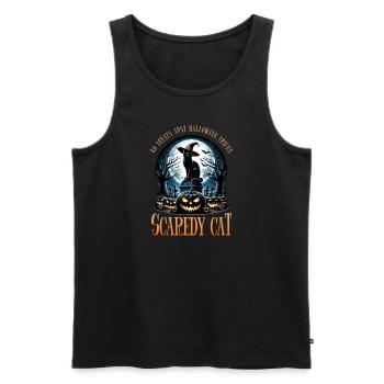 Happy Halloween, Scaredy Cat - Men's Premium Organic Tank Top - black - Front - AI Model Male 178 light (178cm)