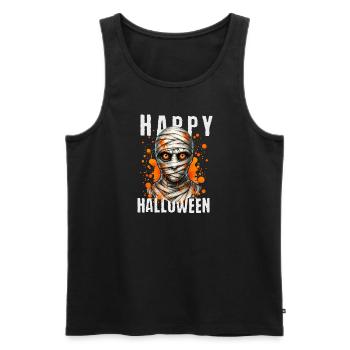 Fröhliches Halloween Mummy Grafikkunst - Männer Premium Bio Tank Top - Schwarz - Vorne - Michal (187cm)