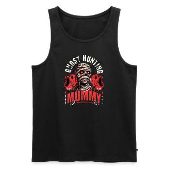 Ghost Hunting Mummy Halloween Vibes Happy - Men's Premium Organic Tank Top - black - Front - AI Model Male 178 light (178cm)