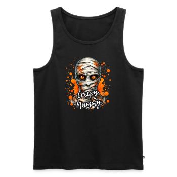 Frohes Halloween Gruselige Mumie - Männer Premium Bio Tank Top - Schwarz - Vorne - Michal (187cm)