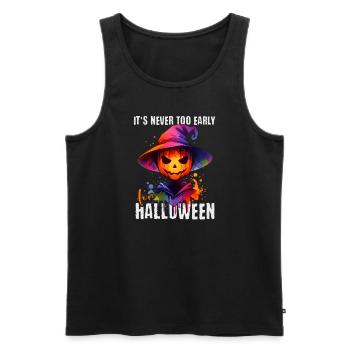Il n’est jamais trop tôt pour un joyeux Halloween - Débardeur bio Premium Homme - noir - Devant - Michal (187cm)
