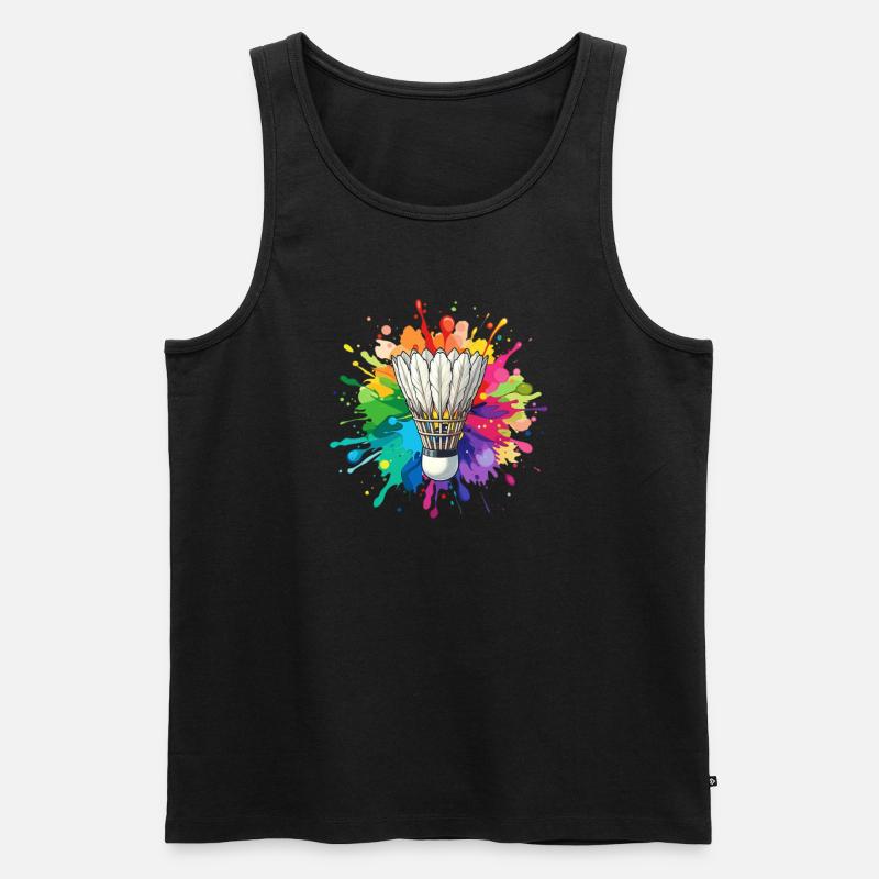 Cooles Badminton Federball Design - Männer Premium Bio Tank Top - Schwarz
