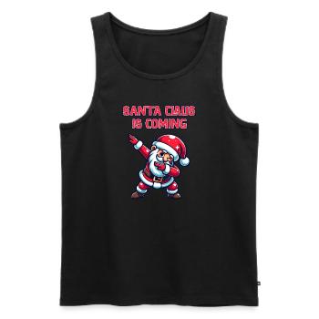 Ho Ho Ho Joyeux Noël, Équipe du Père Noël - Débardeur bio Premium Homme - noir - Devant - Michal (187cm)