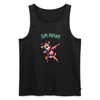 Team Rudolph Merry Christmas Joy - Men's Premium Organic Tank Top - black - Front - Michal (187cm)