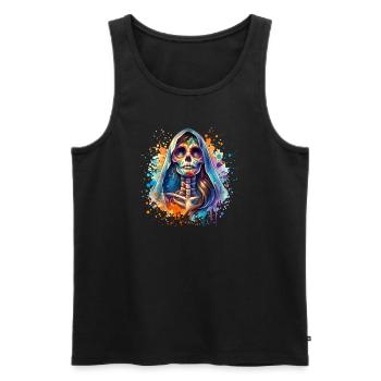 Karnival, Halloween und Día de los Muertos Skelett - Männer Premium Bio Tank Top - Schwarz - Vorne - Michal (187cm)