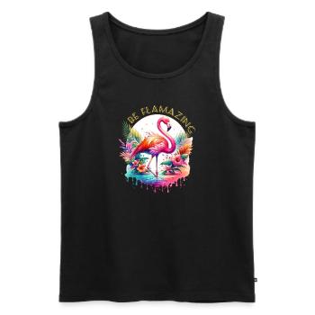 Kölle Alaaf Be Flamazing Flamingo Festival - Men's Premium Organic Tank Top - black - Front - Michal (187cm)