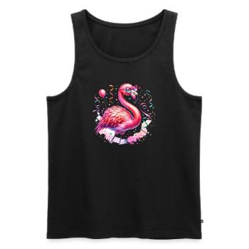 Kölle Alaaf Flamingo Party Extravaganza - Men's Premium Organic Tank Top - black - Front - Michal (187cm)