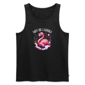Kölle Alaaf fait la fête comme un flamant rose - Débardeur bio Premium Homme - noir - Devant - Michal (187cm)