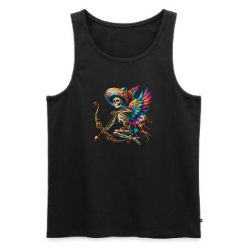 La flèche de Cupidon rassemble les cœurs - Débardeur bio Premium Homme - noir - Devant - AI Model Male 178 light (178cm)