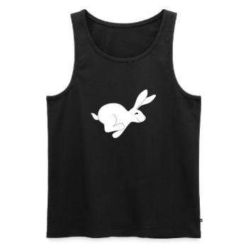 schneller Hase - Männer Premium Bio Tank Top - Schwarz - Vorne - Michal (187cm)
