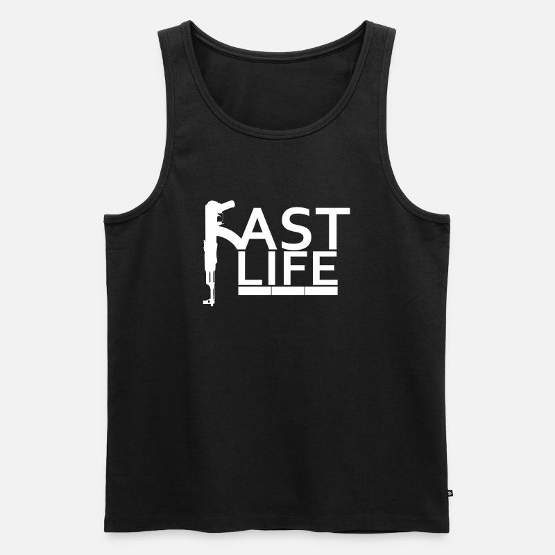 Fast Life - Männer Premium Bio Tank Top - Schwarz