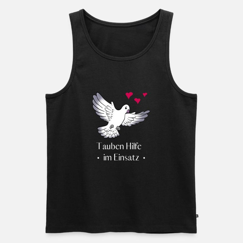 Tauben Hilfe im Einsatz - Männer Premium Bio Tank Top - Schwarz