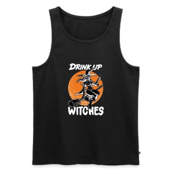 Drink Up Witches Halloween Party Shirt Gift - Men's Premium Organic Tank Top - black - Front - Michal (187cm)