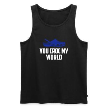 Sie croc meine Welt lustiges Zitat - Männer Premium Bio Tank Top - Schwarz - Vorne - Michal (187cm)