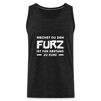 Riechst du den Furz, ist der Abstand zu kurz - Männer Premium Bio Tank Top - Anthrazit - Vorne - Alexander (188cm)