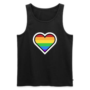 Heart rainbow - Men's Premium Organic Tank Top - black - Front - AI Model Male 178 light (178cm)