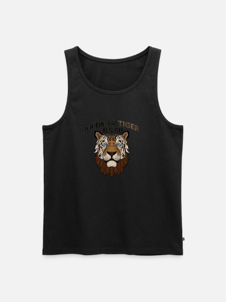 Ich bin BärTiger als du - Männer Premium Bio Tank Top - Schwarz